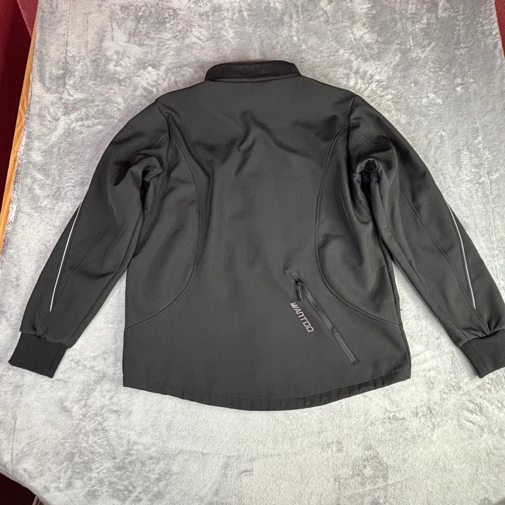 Wantdo‎ Softshell Jacket Men XL Black Fleece Lined Full Zip Outdoor Hiking Coat